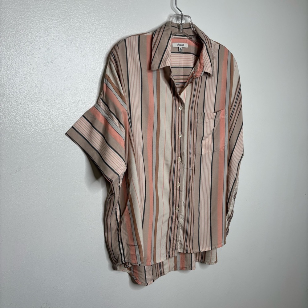 Madewell Courier Shirt in Aldwin Stripe Oversized Button-Up Top Women’s Medium - Picture 6 of 12